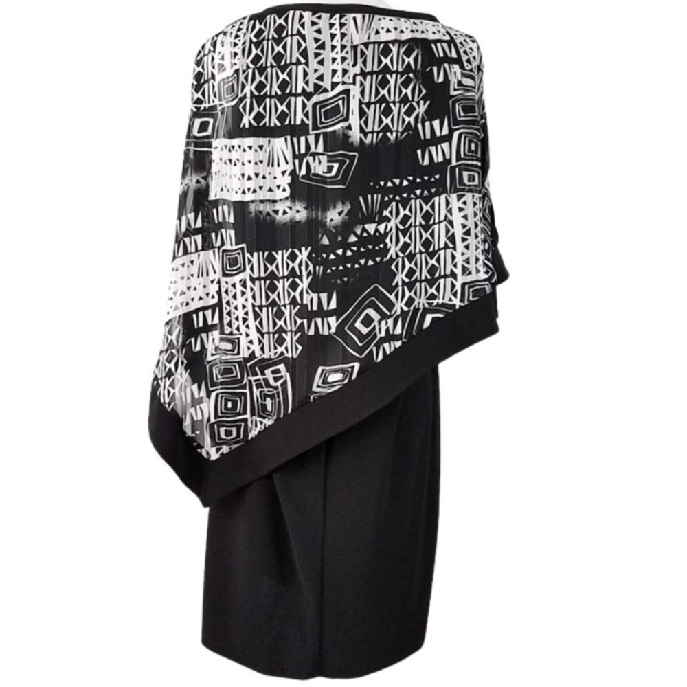 R&M Richards. Black and White Cold Shoulder Dress. Size 8. - Picture 2 of 6